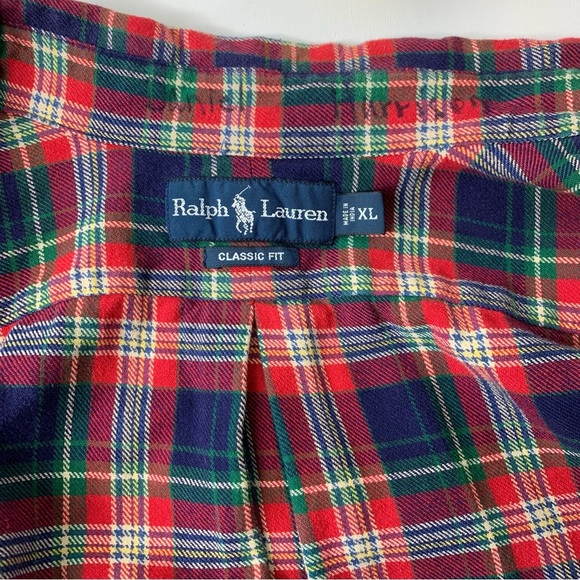 RALPH LAUREN Sz XL Red Tartan Plaid Flannel Classic Fit Button Down L/S Shirt - Picture 11 of 11